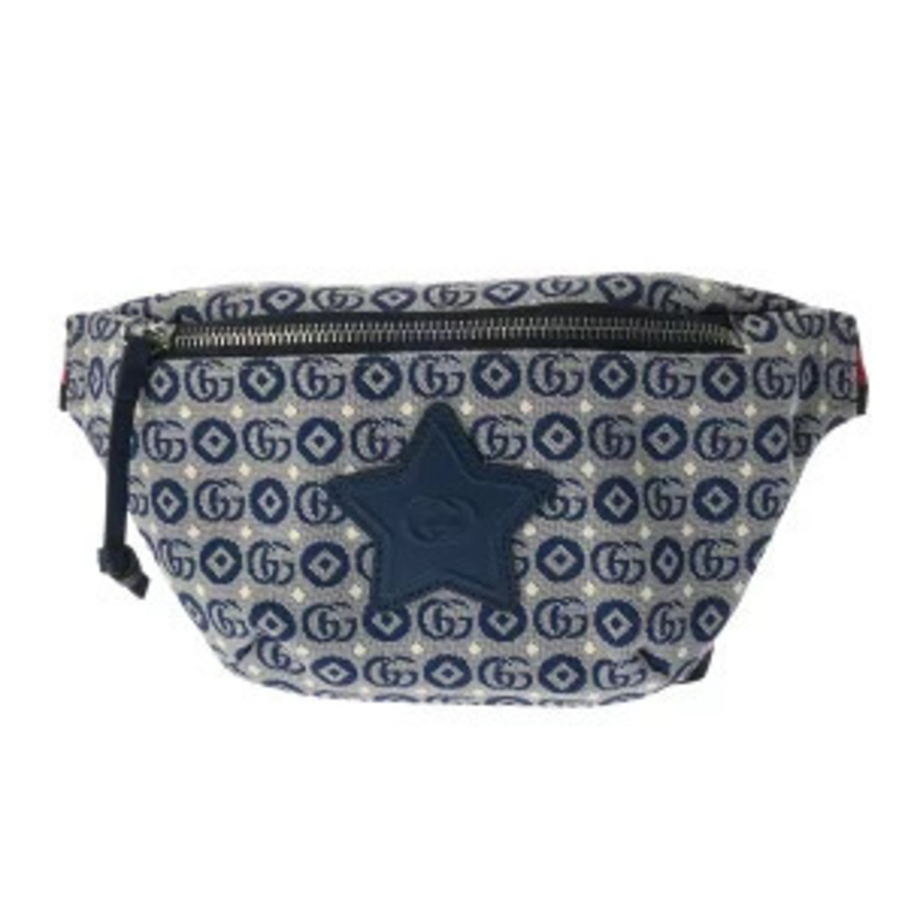 Gucci Waist Belt Crossbody Pouch Clutch Blue Canvas Bag